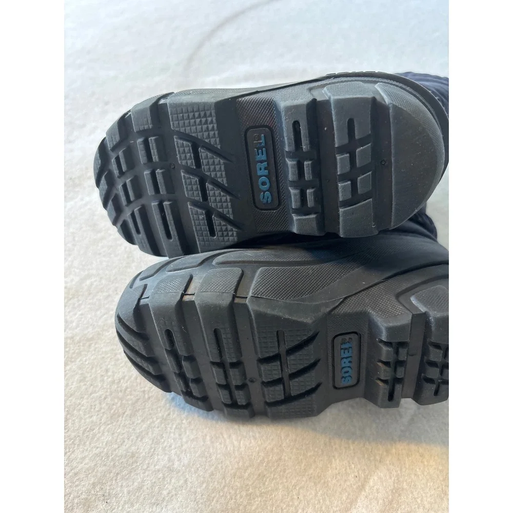 Sorel Flurry Snow Boots Kids Navy Blue Waterproof Winter Boots‎ Adjustable Strap
